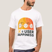 UxはユーザおもしろいハピネスUi/Uxデザイナー Tシャツ (正面)