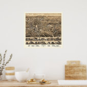 Uxbridge, MAパノラママップ – 1880 ポスター (キッチン)