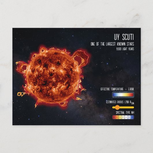 UY Scuti Biggest Star in Universe Infographic ポストカード (正面)