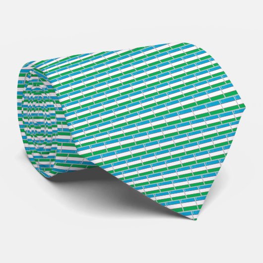 Uzbekistan Flag Brick Pattern ネクタイ (ロール)