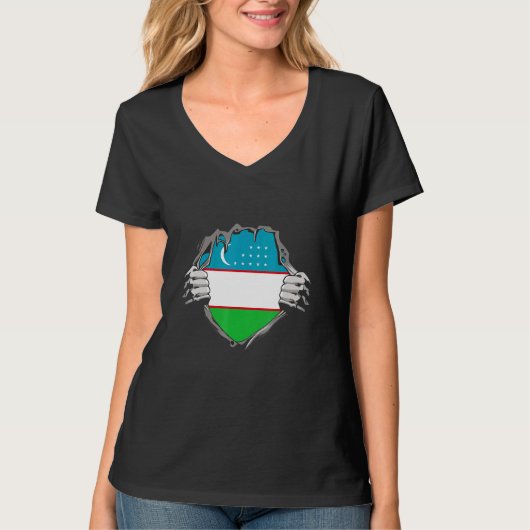 Uzbekistan Flag Tシャツ (正面)