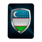 Uzbekistan Metallic Emblem マグネット (縦)