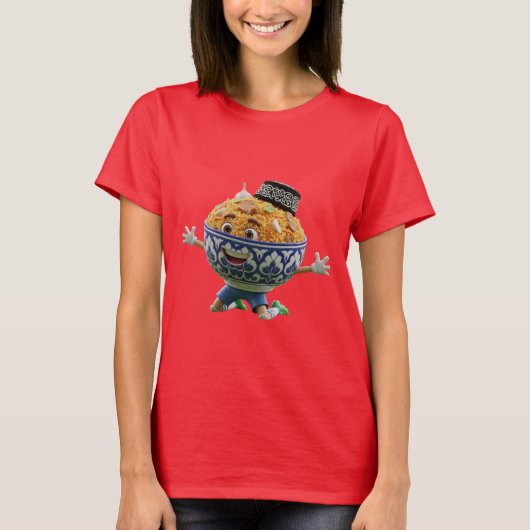 Uzbekistan Plov Food Soccer Mascot - Group K Tシャツ (正面)