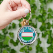 Uzbekistan Round Emblem キーホルダー (手)