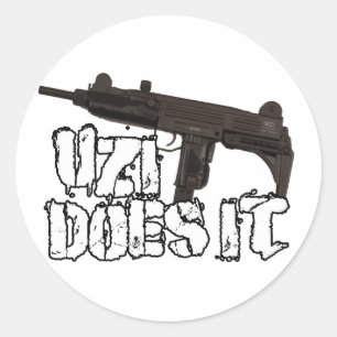 Uziそれはワイシャツ UziのTシャツを撃ちます ラウンドシール