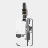 Uzi銃のベクトル ラゲッジタグ (正面縦)