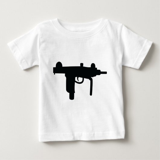Uzi銃の武器アイコン ベビーTシャツ (正面)
