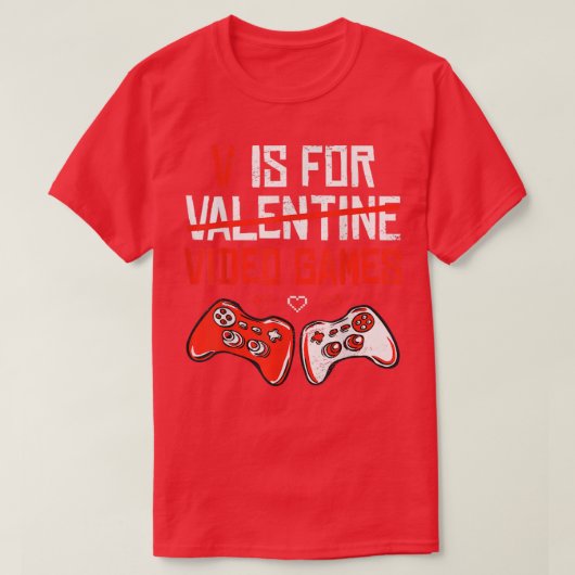 Vおもしろいはビデオゲーム用Valentines Day Gamer Bo Tシャツ (デザイン正面)