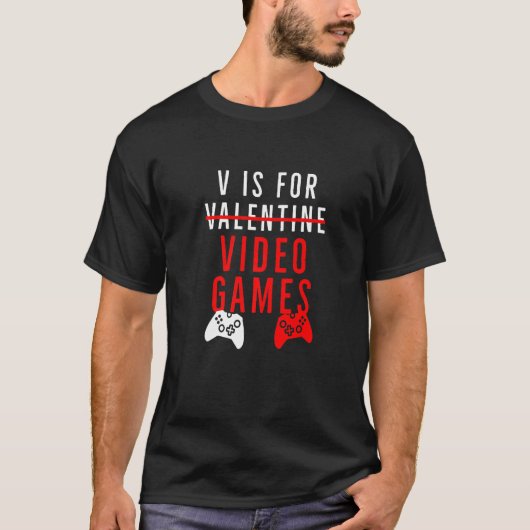 Vおもしろいはビデオゲーム用Valentines Day Gamer Bo Tシャツ (正面)