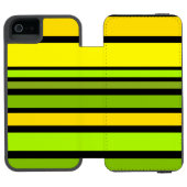 Vおもしろいストライプ色+背景色 INCIPIO iPhoneウォレットケース (フォリオオープン)