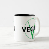 Vつはビーガンのcoffieのコップのためです ツートーンマグカップ (正面右)