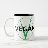 Vつはビーガンのcoffieのコップのためです ツートーンマグカップ (左)