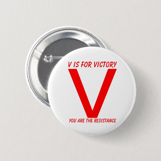 Vつ、Vは勝利、のためです抵抗です 缶バッジ (正面&裏面)