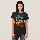 Vでパイパーをやってるパーソナライズされたんだ Tシャツ (正面フル)