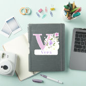 Vの文字で名前のベラのカットアウトステッカー シール (iPadカバー)