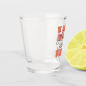 Vはウォッカレトロフォントピンクオレンジバレンタイン用 ショットグラス (左)