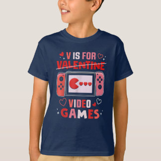 Vはテレビゲーム用Valentines Day Vおもしろい Day Tシャツ