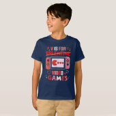 Vはテレビゲーム用Valentines Day Vおもしろい Day Tシャツ (正面フル)