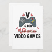 Vはバレンタインおもしろいビデオゲーム好き サンキューカード (正面/裏面)