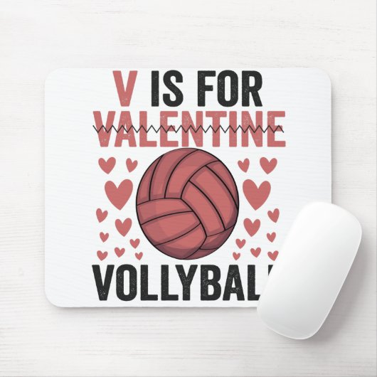 Vはバレンタインデーおもしろいバレーボール愛好家のための マウスパッド (マウス)