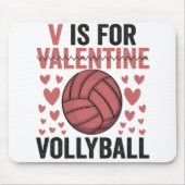 Vはバレンタインデーおもしろいバレーボール愛好家のための マウスパッド (正面)