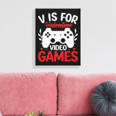 Vはバレンタインデー付きビデオゲーム用 キャンバスプリント (インサイチュ (リビング))