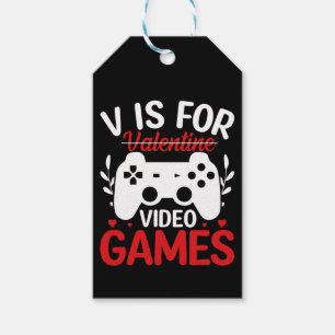 Vはバレンタインデー付きビデオゲーム用 ギフトタグ