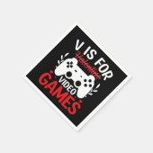 Vはバレンタインデー付きビデオゲーム用 スタンダードカクテルナプキン (角)