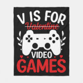 Vはバレンタインデー付きビデオゲーム用 フリースブランケット (正面)