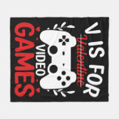 Vはバレンタインデー付きビデオゲーム用 フリースブランケット (正面(横))