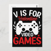 Vはバレンタインデー付きビデオゲーム用 ポストカード (正面/裏面)