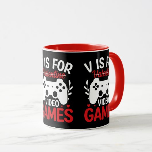 Vはバレンタインデー付きビデオゲーム用 マグカップ (正面右)