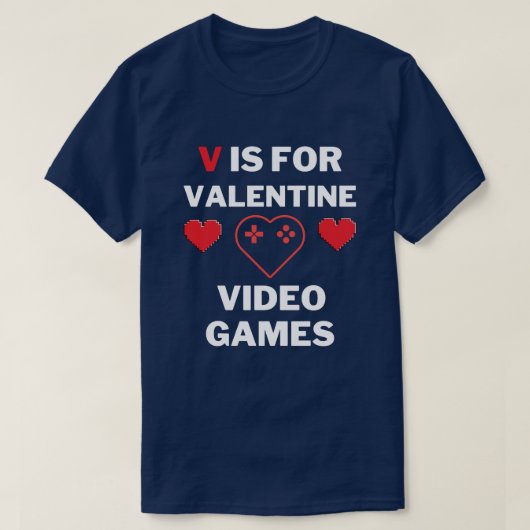 Vはバレンタイン ビデオゲームズ シャツ (デザイン正面)
