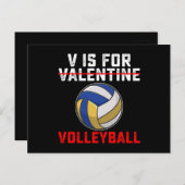 Vはバレーボールスポーツバレンタインデー ポストカード (正面/裏面)