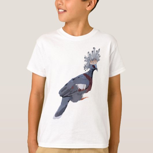 Vはビクトリア・クラウン・ハト向け Tシャツ (正面)