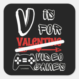 Vはビデオゲームおもしろいのバレンタインの日 スクエアシール