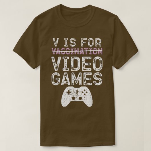Vはビデオゲームのおもしろい予防接種ゲーマーボーイM Tシャツ (デザイン正面)