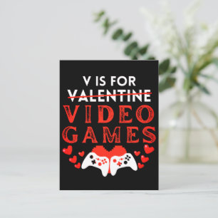 Vはビデオゲームのバレンタインデーおもしろいゲーマー用 シーズンポストカード