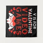 Vはビデオゲームのバレンタインデーおもしろいゲーマー用 タペストリー (正面(横))