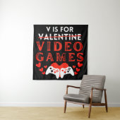 Vはビデオゲームのバレンタインデーおもしろいゲーマー用 タペストリー (インサイチュ)