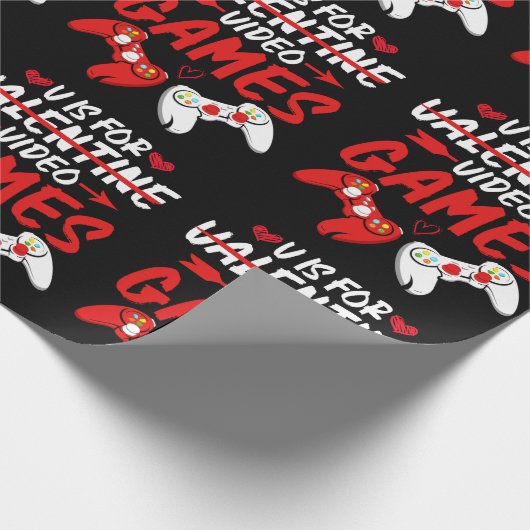 Vはビデオゲームのバレンタインデーおもしろいゲーマー用 ラッピングペーパー (角)