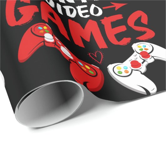 Vはビデオゲームのバレンタインデーおもしろいゲーマー用 ラッピングペーパー (ロールコーナー)