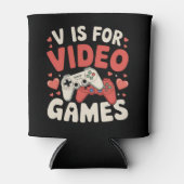 Vはビデオゲームのバレンタインデーおもしろいゲーマー用 缶クーラー (正面)
