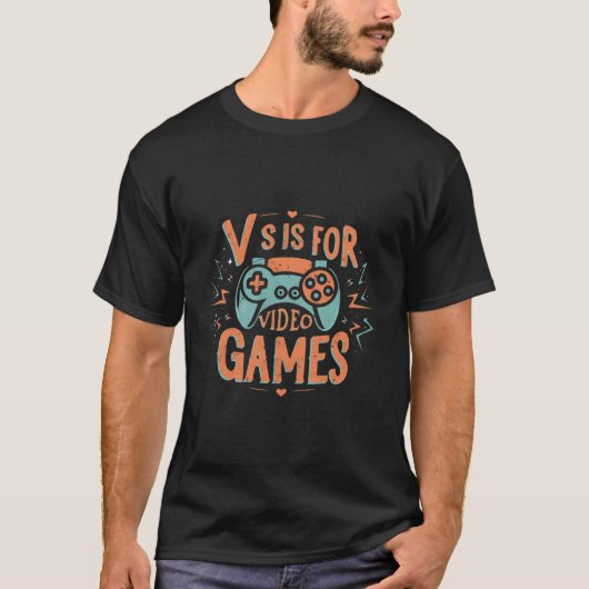 Vはビデオゲームのバレンタインデーおもしろいゲーマー用 Tシャツ (正面)
