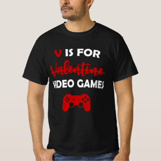 Vはビデオゲームのバレンタインデーおもしろいゲーマー用 Tシャツ