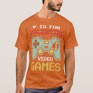 Vはビデオゲームのバレンタインデーおもしろいゲーマー用 Tシャツ