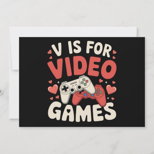 Vはビデオゲームのバレンタインデー+ゲーマーのジョークグッズ 招待状 (正面)