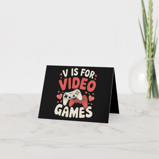 Vはビデオゲームのバレンタインデー+ゲーマーグッズ サンキューカード (正面)