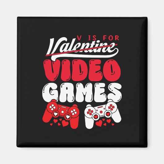 Vはビデオゲームの面白いバレンタインデーのゲーマーBO マグネット (正面)