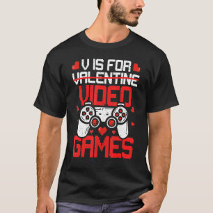 VはビデオゲームバレンタインデーおもしろいゲーマーB用 Tシャツ